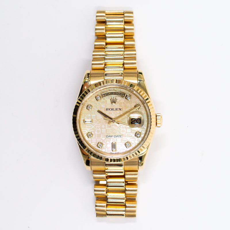 Rolex Day-Date 36mm 118238NG Champagne Jubilee Diamond Dial Jun 2013