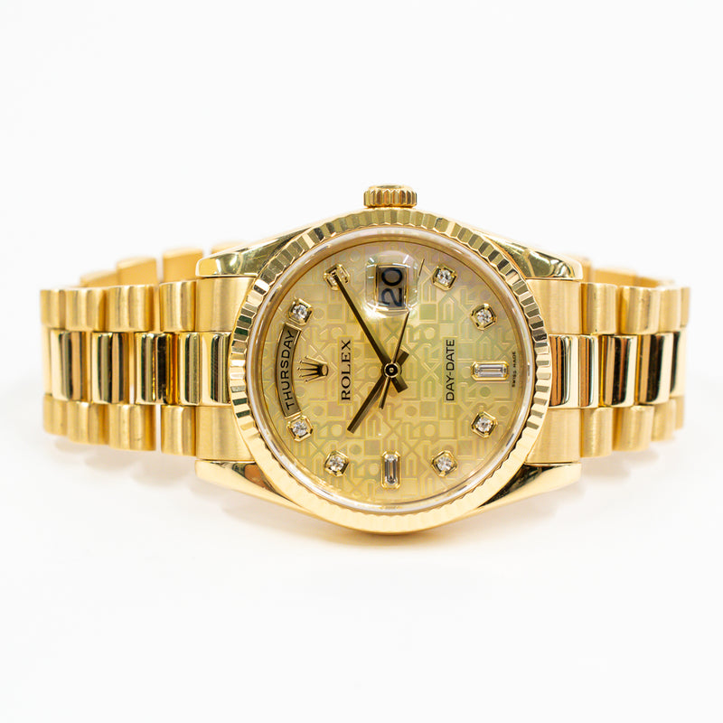 Rolex Day-Date 36mm 118238NG Champagne Jubilee Diamond Dial Jun 2013