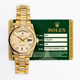 Rolex Day-Date 36mm 118238NG Champagne Jubilee Diamond Dial Jun 2013