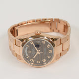Rolex Day-Date 36mm Rose Gold 118205 Black Wave Arabic Dial - View 3