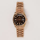 Rolex Day-Date 36mm Rose Gold 128235 Brown Ombre Diamond Dial Aug 2023 - View 1