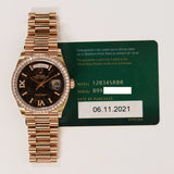Rolex Day-Date 36mm Rose Gold 128345RBR Eisenkiesel Diamond Dial Nov 2021 - View 2