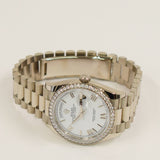 Rolex Day-Date 36mm White Gold 128349RBR White Roman Dial Apr 2025 - View 3