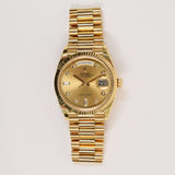 Rolex Day-Date 36mm Yellow Gold 128238A Champagne Diamond Dial Jan 2021 - View 1