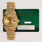 Rolex Day-Date 36mm Yellow Gold 128238A Champagne Diamond Dial Jan 2021 - View 2