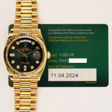 Rolex Day-Date 36mm Yellow Gold 128238 Green Ombre Diamond Dial Apr 2024 - View 2