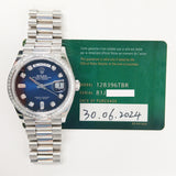 Rolex Day-Date 36mm Yellow Gold 128396TBR Blue Diamond Dial Jun 2024 - View 2