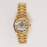 Rolex Day-Date 36mm Yellow Gold 18238NGS White Mother of Pearl Sapphire Dial Dec 1998 - View 1