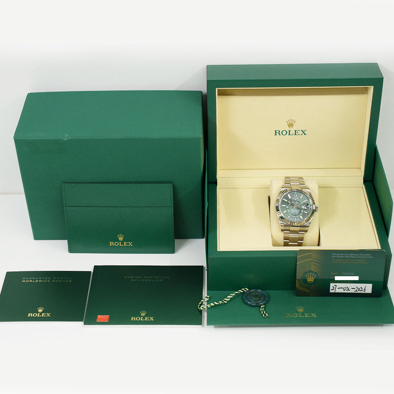 超希少　ROLEX　ネクタイ Rolex Day-Date 36mm Yellow Gold 336934 Green Dial Feb 2026