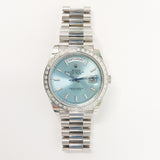Rolex Day-Date 40mm Platinum 228396TBR Ice Blue Dial Sep 2025 - View 1