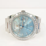 Rolex Day-Date 40mm Platinum 228396TBR Ice Blue Dial Sep 2025 - View 3