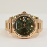 Rolex Day-Date 40mm Rose Gold 228235 Olive Green Roman Dial Oct 2018 - View 3