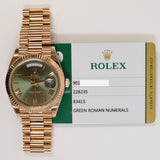 Rolex Day-Date 40mm Rose Gold 228235 Olive Green Roman Dial Oct 2018 - View 2