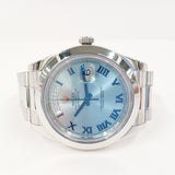 Rolex Day-Date II 218206 Ice Blue Roman Dial Aug 2014