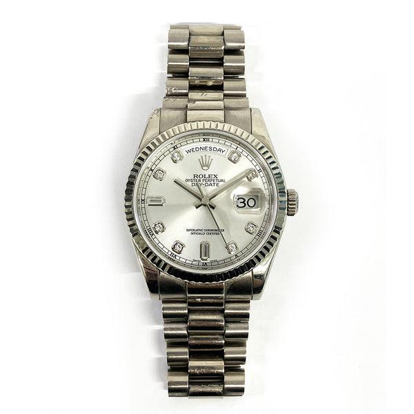 Rolex Day Date 118239A Silver Diamond Dial Jan 2003