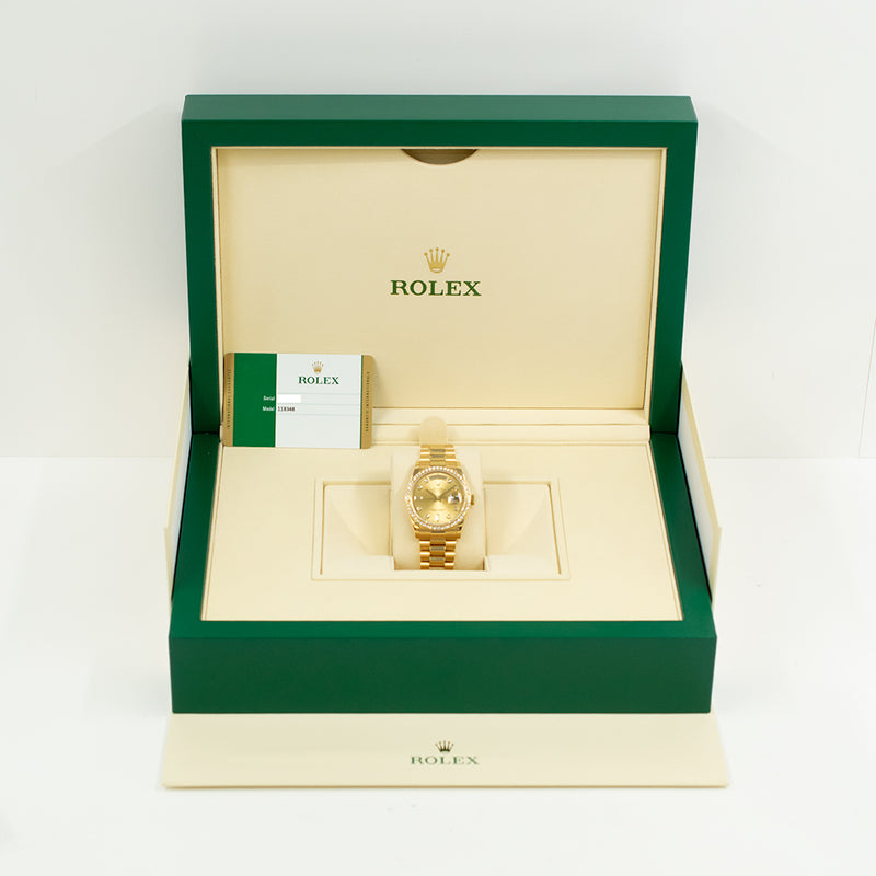 Rolex Day Date 118348A Champagne Diamond Dial Dec 2017