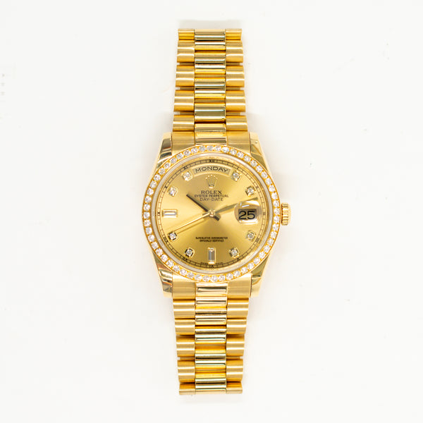 Rolex Day Date 118348A Champagne Diamond Dial Dec 2017