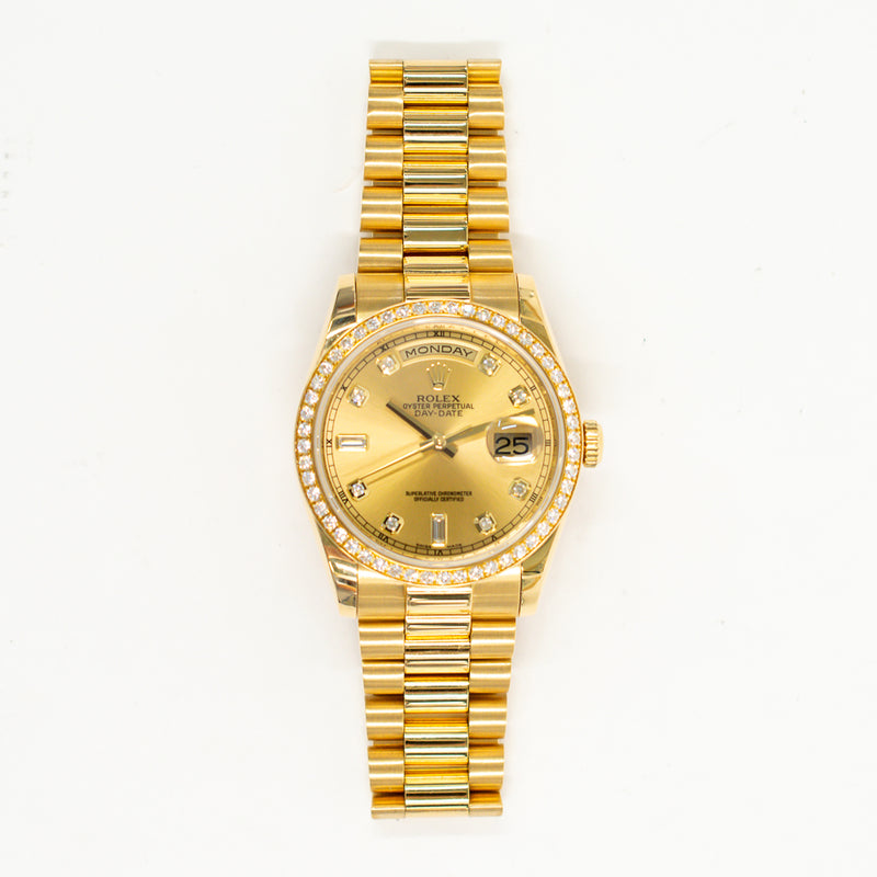 Rolex Day Date 118348A Champagne Diamond Dial Dec 2017