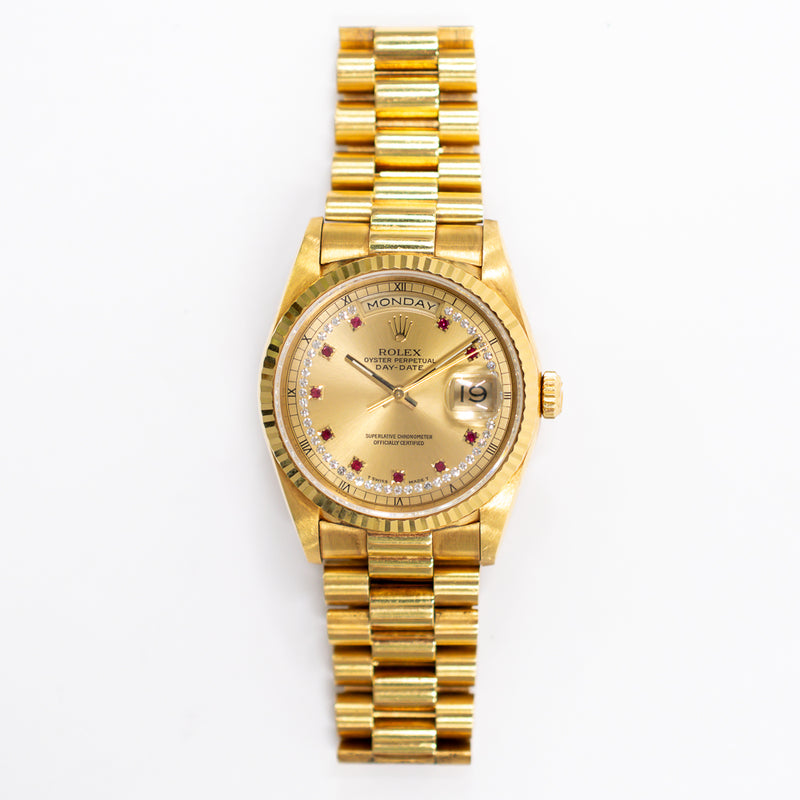 Rolex Day Date 18238LR Champagne Diamond Dial Jul 1991