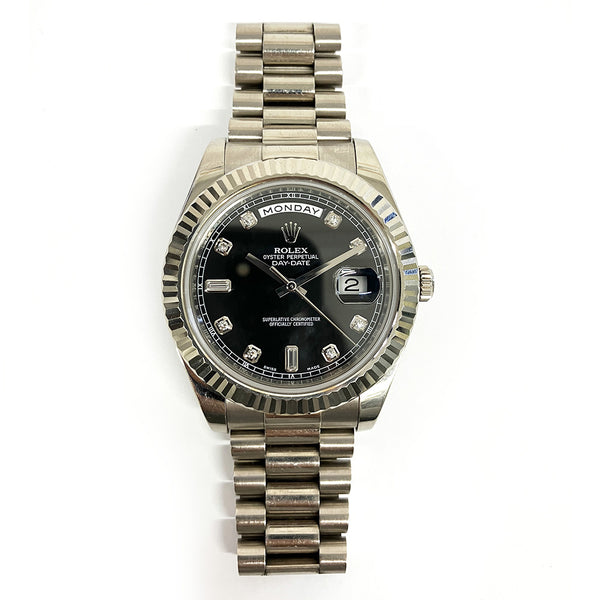 Rolex Day Date 218239 Black Diamond Dial Apr 2014
