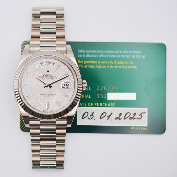 Rolex Day Date 228239 Meteorite Diamond Dial Jan 2025