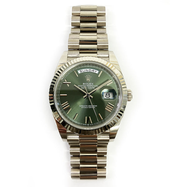 Rolex Day Date 228239 Olive Green Roman Dial Apr 2023
