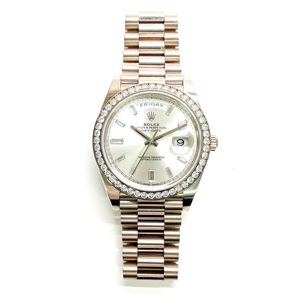 Rolex Day Date 228349RBR Silver Diamond Dial Oct 2016