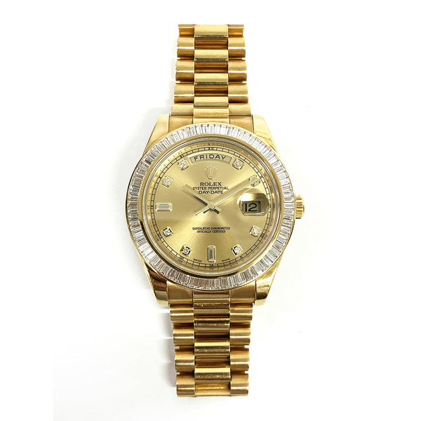 Rolex Day Date II 218398BR Champagne Diamond Dial Jul 2014
