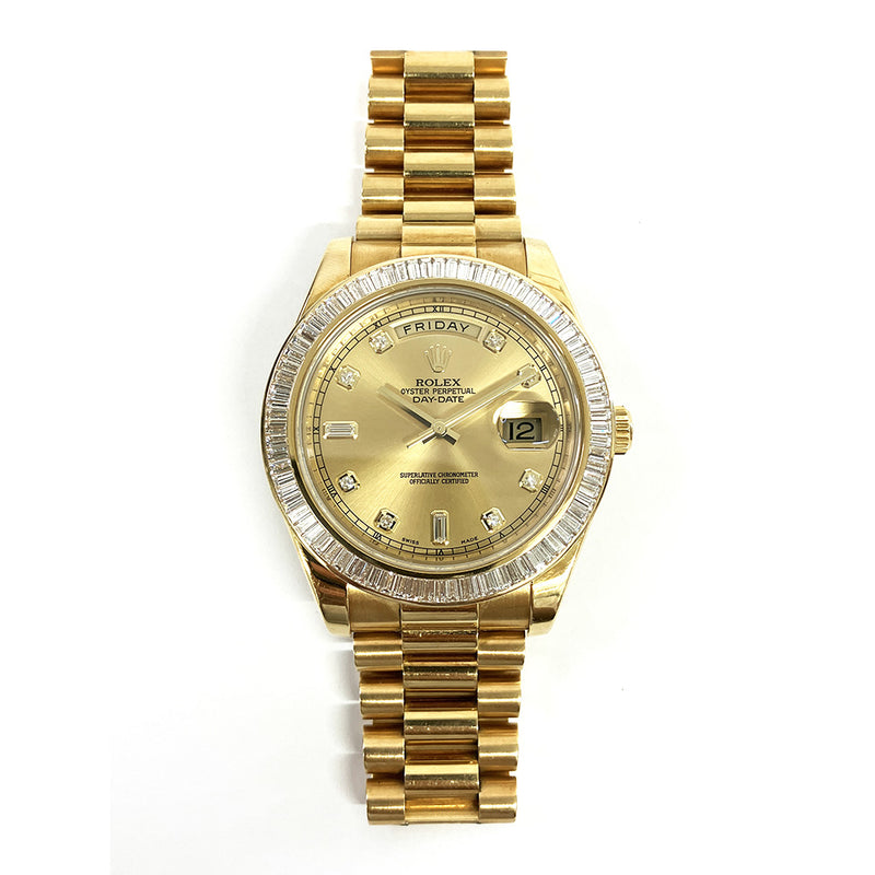 Rolex Day Date II 218398BR Champagne Diamond Dial Jul 2014