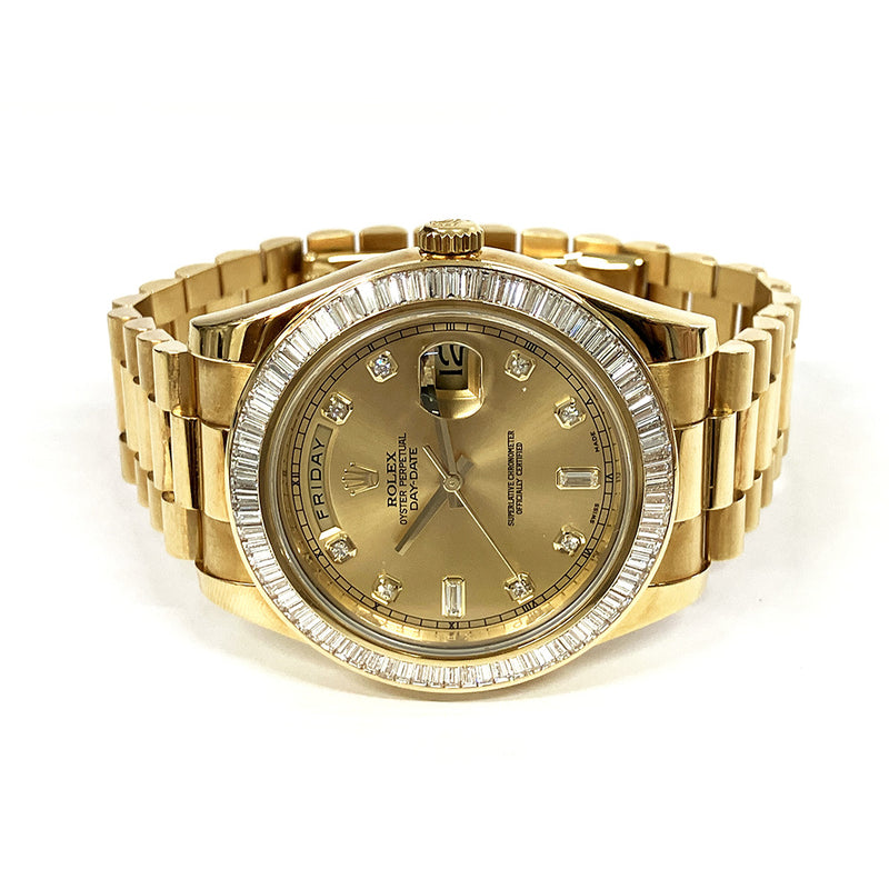 Rolex Day Date II 218398BR Champagne Diamond Dial Jul 2014