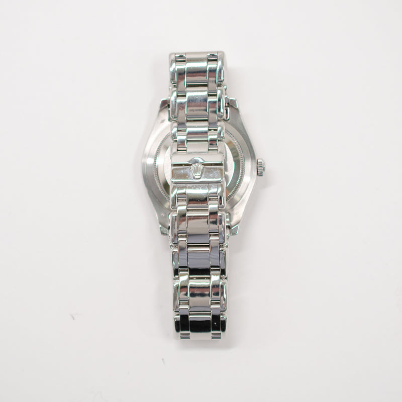 Rolex Day Date Pearlmaster 18946 Silver Diamond Dial May 2001
