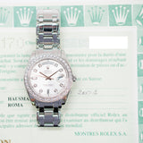 Rolex Day Date Pearlmaster 18946 Silver Diamond Dial May 2001