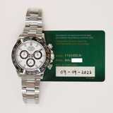 Rolex Daytona 116500LN White Dial Sep 2022 - View 2