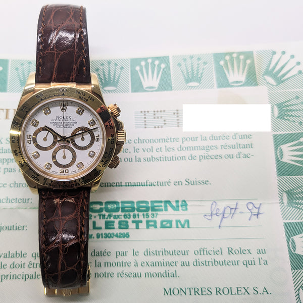 Rolex Daytona 16518 "Zenith Movement" White Diamond Dial Sep 1997