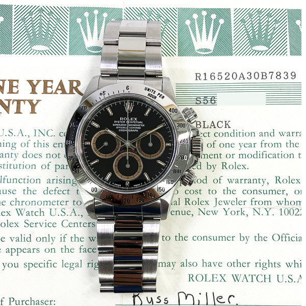 Rolex Daytona 16520 "Zenith Movement" Black Dial Jul 1994