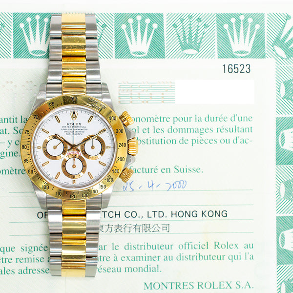 Rolex Daytona 16523 "Zenith Movement" White Dial Apr 2000
