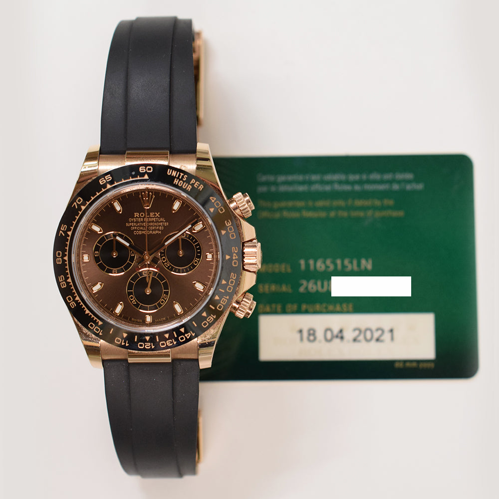Rolex Daytona 40mm Everose Gold 116515LN Brown Dial Apr 2021