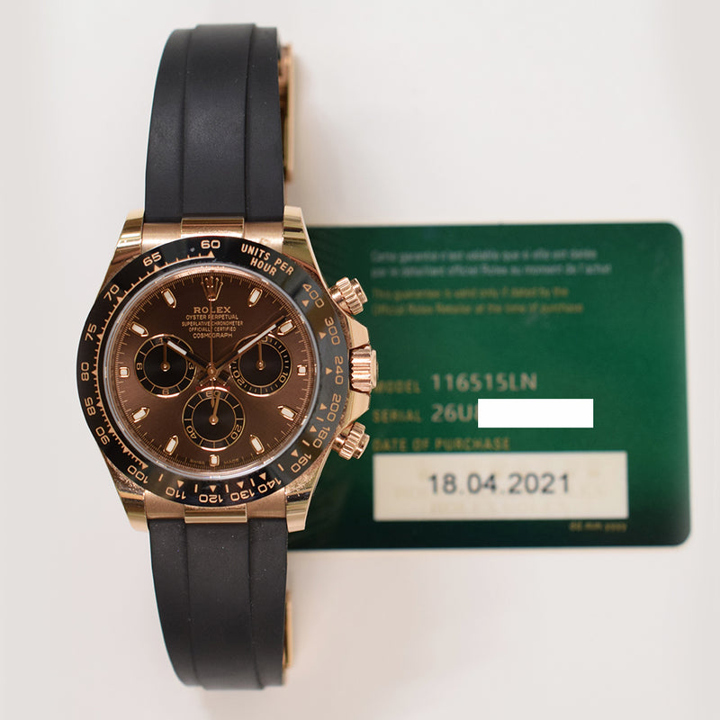Rolex Daytona 40mm Everose Gold 116515LN Brown Dial Apr 2021