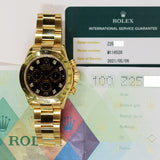 Rolex Daytona 40mm Yellow Gold 116528 Black Diamond Dial Apr 2007 - View 2