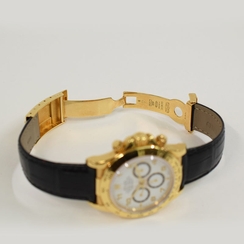 Rolex Daytona 40mm Yellow Gold 16518 White Arabic Dial Oct 1999