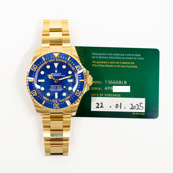 Rolex Deepsea 136668LB Blue Dial Jan 2025