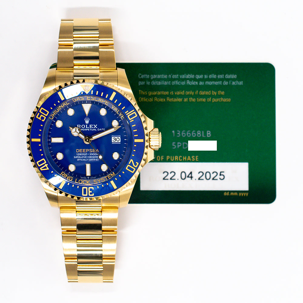 Rolex Deepsea 136668LB 44mm Blue Ceramic Bezel Blue Dial Apr 2025