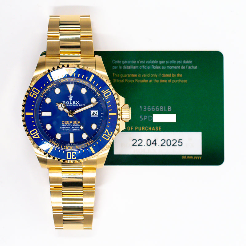 Rolex Deepsea 136668LB 44mm Blue Ceramic Bezel Blue Dial Apr 2025
