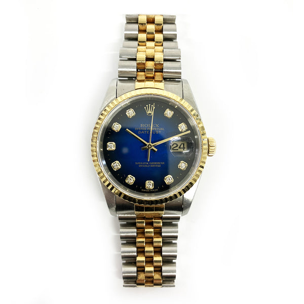 Rolex Detajust 16233 Blue Diamond Dial Nov 1997