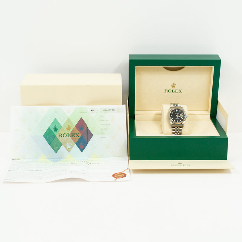 Rolex Detajust 16234G Black Diamond Dial Jan 2004