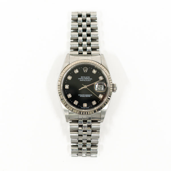 Rolex Detajust 16234G Black Diamond Dial Jan 2004 – CHRONONATION