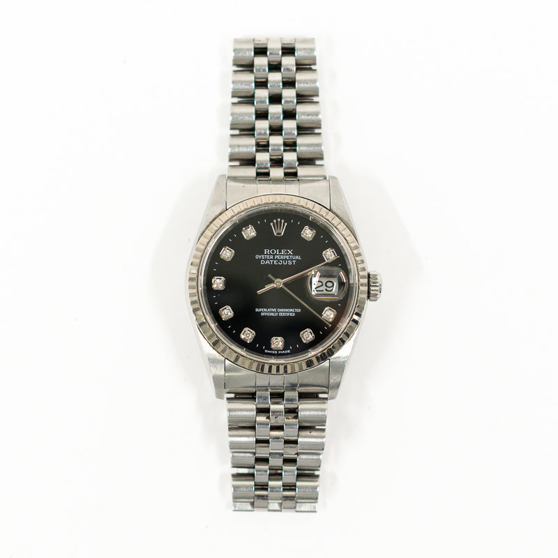 Rolex Detajust 16234G Black Diamond Dial Jan 2004