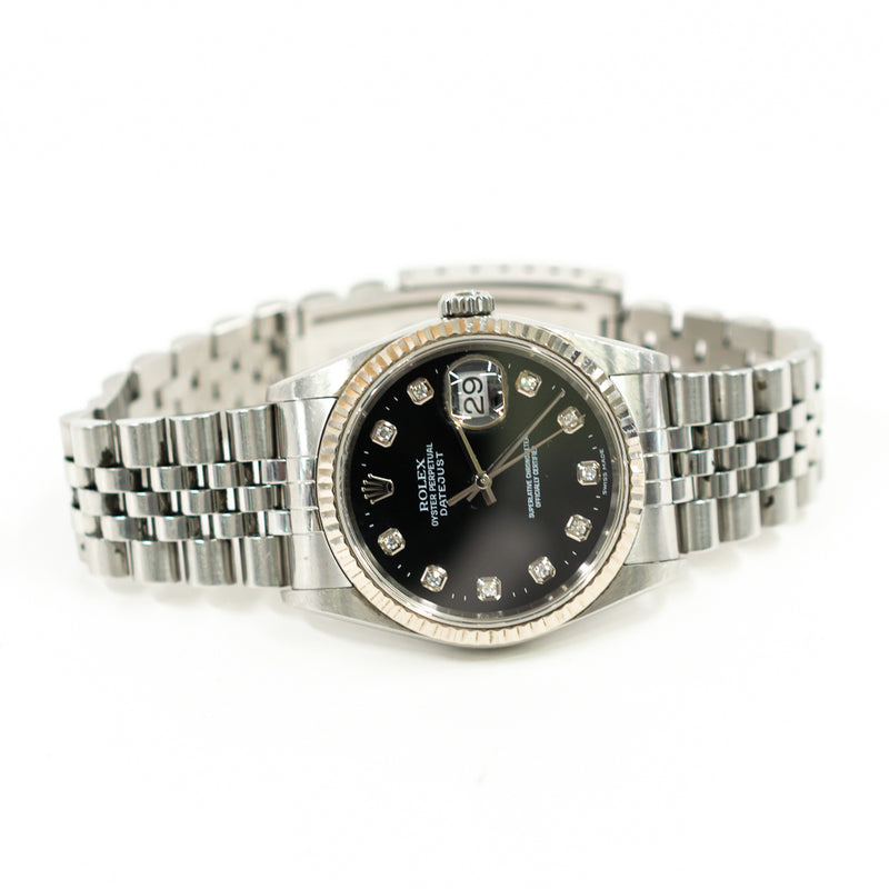 Rolex Detajust 16234G Black Diamond Dial Jan 2004