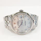 Rolex Detajust 16234G Silver Diamond Dial Jul 2001