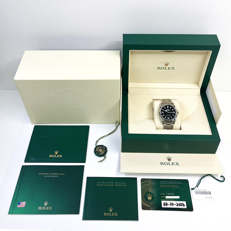 Rolex Explorer 124270 Black Dial Oct 2023